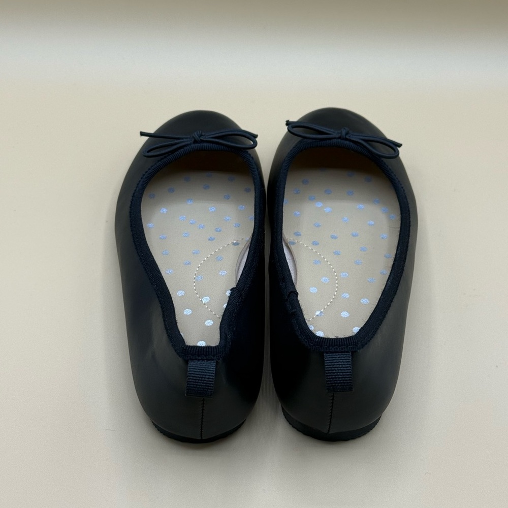 Cat & Jack Girls Black Ballet Flats Size 13 Kids School Uniform Shoes Bow - Picture 5 of 6